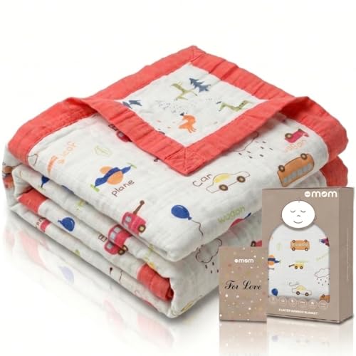 Image of DOTMOM 100% Organic Bamboo Baby Blanket, 6 Layered Baby Bedding and Nursing Blanket, 1Pc, Multi-Colored