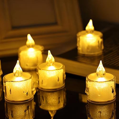 Lista de Velas pilar que Puedes Comprar On-line. 42 RONLADO 24 Pcs Velas LED sin Llama,Luces de Té,Velas Falsas con Pilas Hasta 100 Horas Continuas,Velas de Luz LED de Cristalina Simulada de 3.8 x 5cm,para...