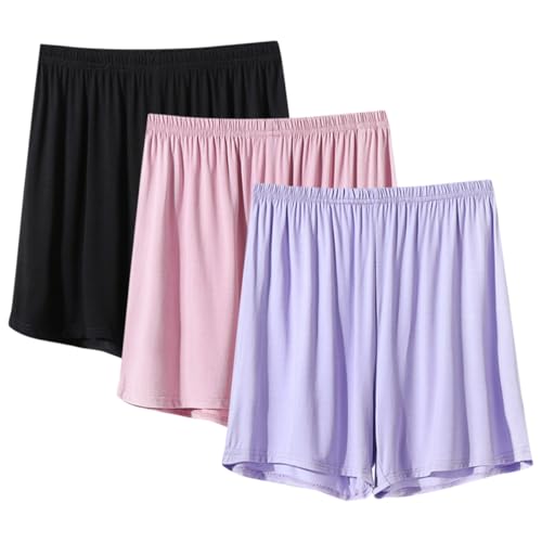 Pyjama en modal doux pour soirées d'été short de nuit léger taille élastique femme