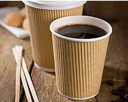 Amit Marketing Ripple Cup | Paper Disposable Hot and Cold Beverages | Eco-Friendly Double Wall Safe | for Tea/Coffee, Juice Party Event Travel Wedding Office | 250ml - Pack of 50 4