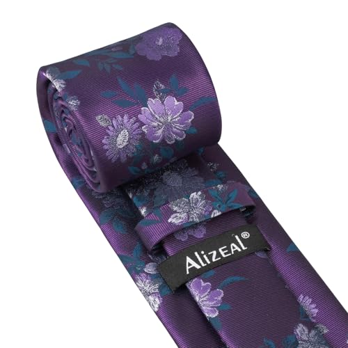 Image of Alizeal Mens 3.15'' Colorful Flower Pattern and handkerchief Necktie Set