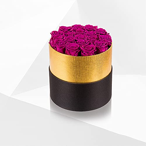 Purple Roses Preserved Roses Handmade Real Roses In Flowers Box That Last A Year, Long Lasting Rose For Valentine's Day, Mother's Day, Birthday, Christmas, Anniversary, Wedding, Thanksgiving #TOP3