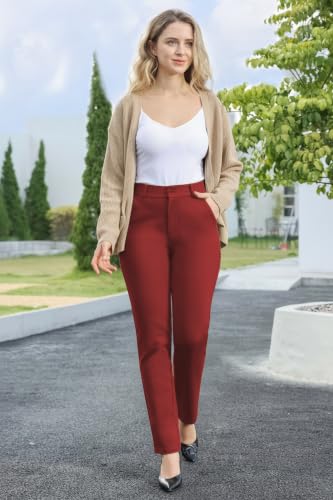 Image of Bamans Dress Pants Women Work Business Office Straight Leg Slacks