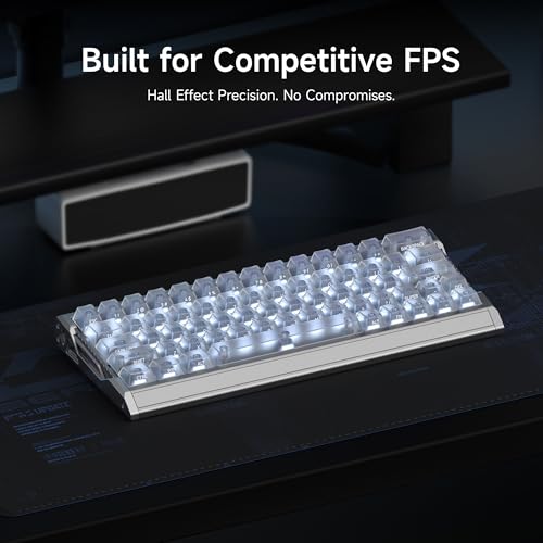 Image of IQUNIX EV63 Hall Effect Gaming Keyboard 60% | Magnetic X Ultra Switch, 0.01mm Rapid Trigger, 0.125ms Latency, 8kHz Polling, Adjustable Actuation, CNC Aluminum for FPS(Silver Knight)