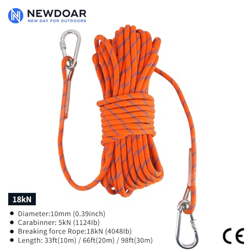 NewDoar 18KN Static Climbing Rope 10mm(3/8in) Accessory Cord Equipment 33FT(10M) - Image 2