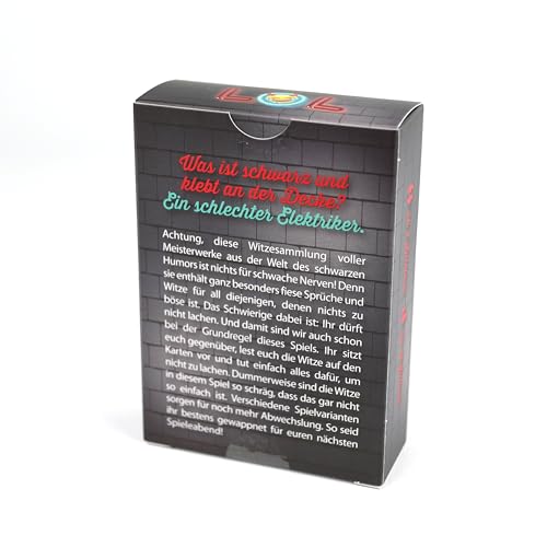 LOL – Die ultimative Nicht-lachen-Challenge – Schwarzer Humor: Mit den besten Witzen, Flachwitzen, Scherzfragen. Partyspiel mit Trinkspielvariante. Ab 18 Jahren