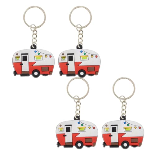 4 Pcs Portachiavi Camper in Silicone, Regalo Personalizzato Portachiavi per Camping Car Portachiavi, portachiavi per auto, Portafortuna Accessorio per Uomo e Donna Idea Regalo