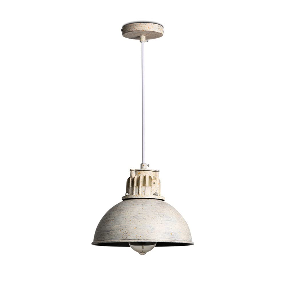 Lustre industriel en métal blanc rustique E27 pour îlot de cuisine de ferme