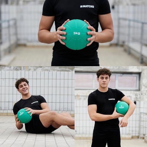 Médecine Ball - Medicine Ball - - Caoutchouc Solide - Disponible en 1, 2, 3, 4 et 5 KG - Disponible en Jaune, Rouge, Vert, Bleu, Noir – Image 6