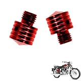 générique bouchon retroviseur moto compatible avec Royal Enfield Bullet 500 Deluxe, 2 PCS d'accessories de modification tuning de rétroviseur de moto （red）