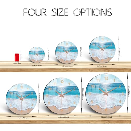 Reloj de pared analógico silencioso 16 pulgadas madera miniatura 5