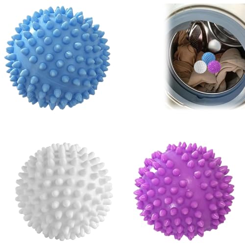 3-Pack Reusable Dryer Balls for Efficient Laundry Faster Drying and Natural Softening