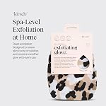 Kitsch Deep Exfoliating Glove, Eco Friendly Exfoliating Body Scrubber, Dead Skin Remover & Body Scrubber Exfoliator, Body Scrub Mitt for Skin Cell Renewal, Body Exfoliating Gloves for Shower, Leopard