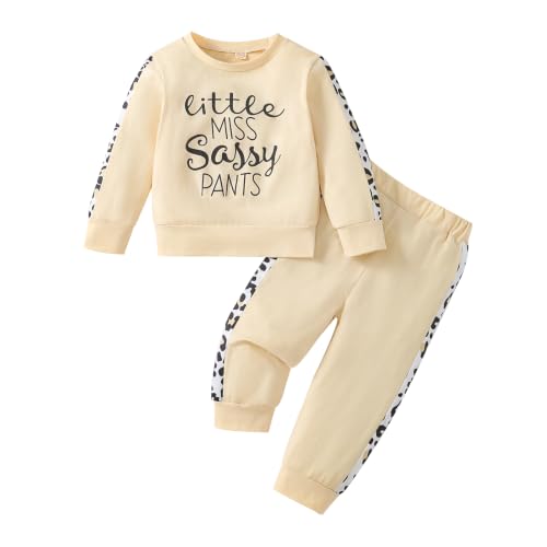 Image of Toddler Baby Girl Fall Clothes Sweatshirt Pants 2Pcs Outfits 1-5T