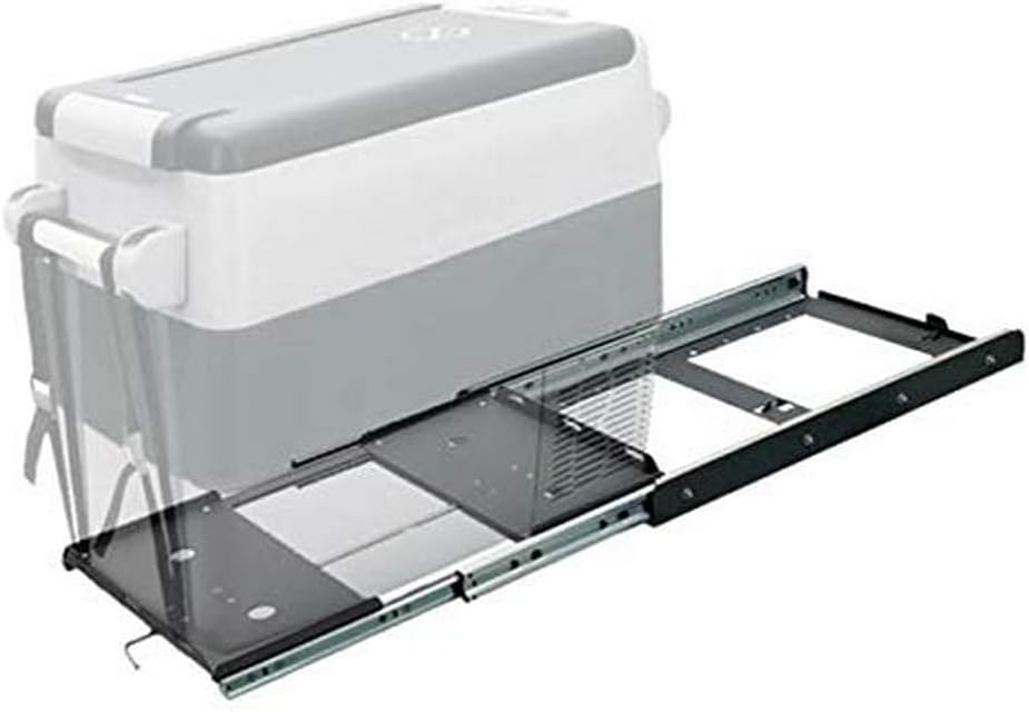Tuff Stuff Overland Portable 55 Qt Fridge Slide Out and Tie Downs Black