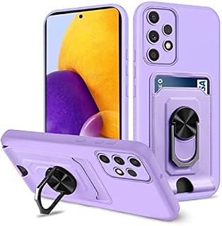 Samsung Galaxy A53 5G Case, Military Grade Shockproof Protector Phone Cover with [Card Holder] [Metal Ring Kickstand] Heavy Duty Tough Armor Hard Phone Case for Samsung A53 5G, Purple