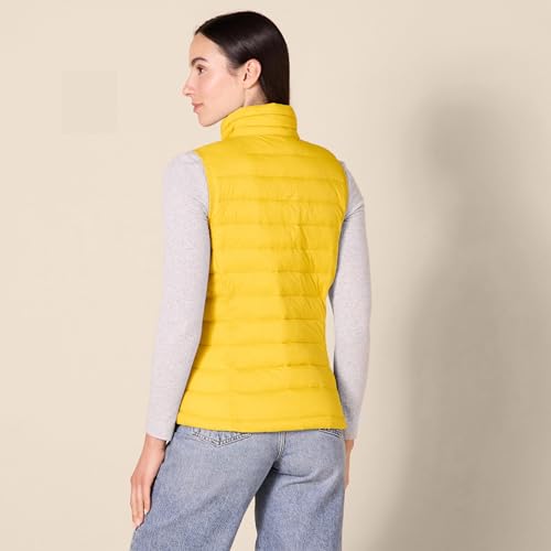 Amazon Essentials Damen Leichte wasserabweisende und packbare Steppweste, Gelb, XL