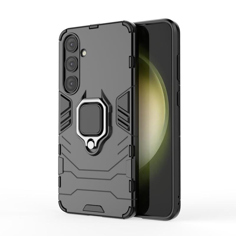 Glaslux Tough Armor Bumper Back Case Cover for Samsung Galaxy S24 Plus | Ring Holder & Kickstand in-Built | 360 Degree Protection Back Case Cover for Samsung Galaxy S24 Plus (PC & TPU, Black) (B0DCGG18XV) Amazon Price History, Amazon Price Tracker