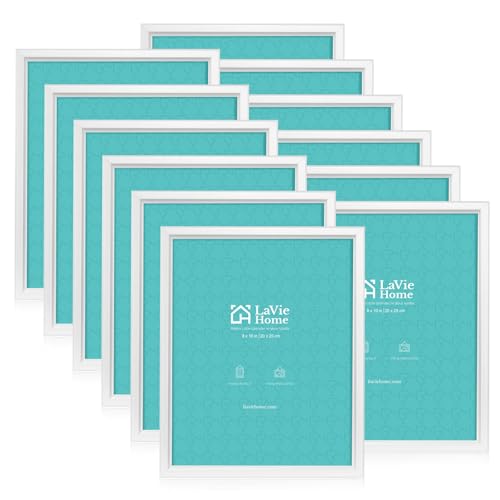 LaVie Home 8x10 Picture Frames (12 Pack, White) Simple Designed Photo Frames for Wall Mount Display, Set of 12 Classic Collection