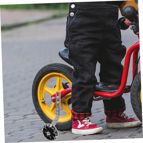 Ruedas de entrenamiento para bicicleta Luxshiny con luces LED, estabilizadores auxiliares resistentes al desgaste y silenciosas, color negro miniatura 6
