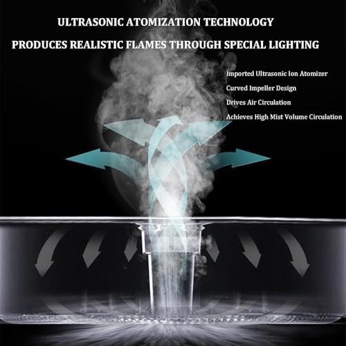 Cheminée vapeur d'eau 3D électrique de 80cm encastrable avec télécommande - 6