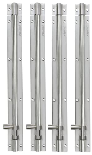 Image of Plantex Stainless Steel 12 inch Tower Bolt /Tower Bolt for Home,Offices Doors and Windows /Tower Bolt for Main Door /Door Latch /Kundi /Chitakini /Door Latch for Windows (Matt Finish, Pack of 4)