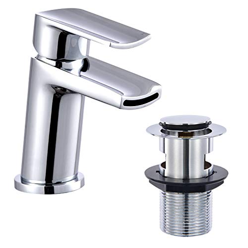 Preisvergleich Produktbild Hapilife Einhebel-Waschtischarmatur mit Ablaufgarnitur Wasserfall Waschbeckenarmatur Einhebelmischer Chrom Messing