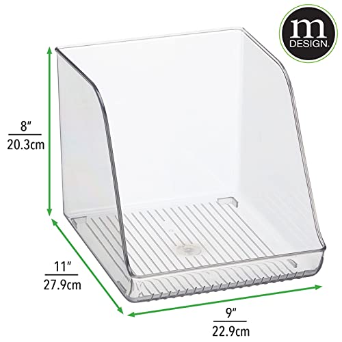 Mdesign Tall Plastic Water Bottle Stackable Storage Organization Bin With Open Front For Kitchen Refrigerator, Freezer, Pantry, Holds 12 Bottled Drinks/Beverages, Ligne Collection, Clear #TOP1