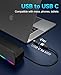 Kunodi USB Computer Speakers for Desktop Monitor, PC Speakers with Stereo Sound, Colorful Light Modes, Plug & Play, USB C Powered for Computer Laptop Monitor Tablet Work