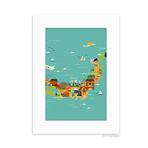 Mapa de escritorio japonés en marco blanco 5x7 para espacios vacíos 2