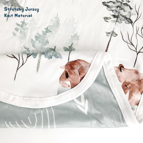 Image of GRSSDER Baby Blankets Super Soft Jersey Knit Swaddle Blanket for Baby Girls and Boys, Double Layer Receiving Blankets 34 x 44 Inches Extra Large for Swaddling, Cute Bear