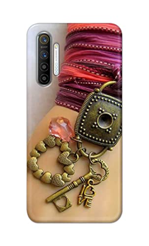 Image of Girl Hand with Keychain Hard Back Case Cover for Realme XT /Realme X2 Back Cover -(J5) VNS2228