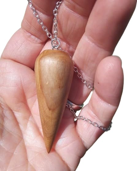 Wooden Pendulum English Alder Wood handturned with Your Choice of Crystal Bead