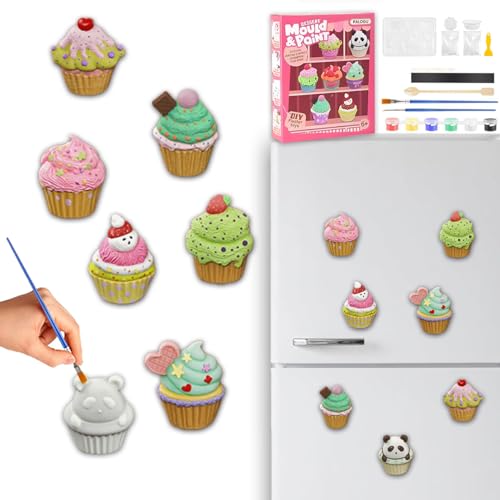 Imanes Nevera niños Yeso Juego Manualidades Kit Pintura Figuras para Pintar Escayola Set de Pinturas Maletin DIY Caja Juguetes Regalo Niña 6 7 8 9 10 11 12 Años Cumpleaños Regalos Infantiles Pasteles