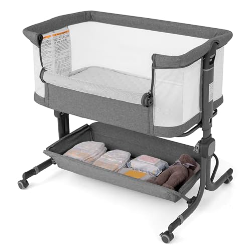 HONEY JOY 3-in-1 Bassinet with 6 Height Adjustments