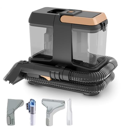 Nettoyeur De Tapis 400W, Shampouineuse, Grande Aspiration De 9 kPa, Équipé De 4 Têtes De Nettoyage, Idéal Pour Les Poils D'animaux, Les Escaliers, Les Sièges De Voiture Et Les Canapés