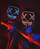 Led Purge Mask - [2PACK] Halloween Led Mask Light Up Mask for Festival Cosplay Halloween Costume...