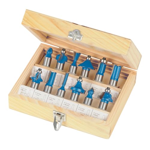 Silverline 763555 1/2" TCT Router Bit Set 12pce 1/2",BLUE