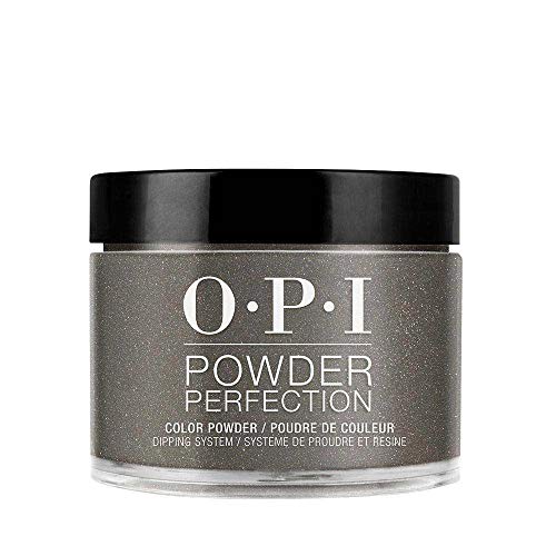 OPI Powder Perfection My Private Jet | Opaque Dark Black Shimmer Nail Dipping Powder | Acrylic Alternative