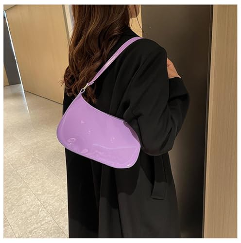 Image of Patent Leather Clutch Purse Shiny Evening Handbags for Women Armpit Shoulder Bag MINI Hobos