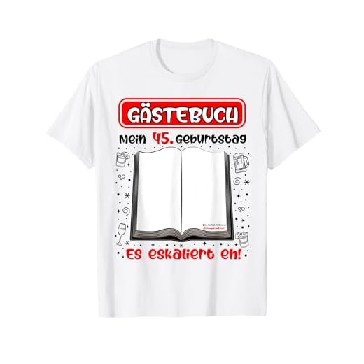 Libro de visitas de mi 45 cumpleaños para firmar 45 años Camiseta