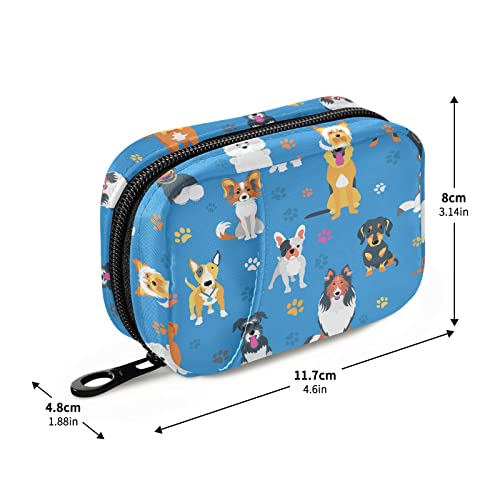 Image of Ollabaky Cute Dogs Portable Pill Organizer Case, 7 Days Pill Box with Zipper, Multipurpose Travel Bag