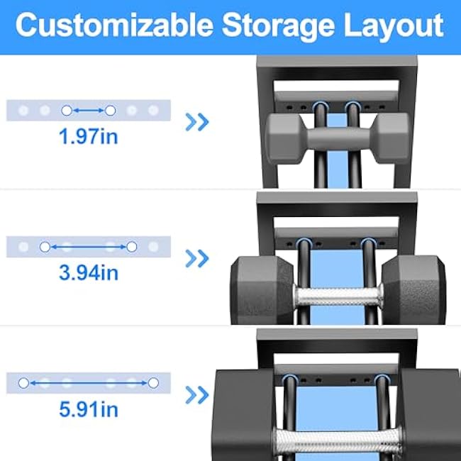 3 Tier Adjustable Dumbbell Rack - Heavy-Duty 330LB Capacity Weight Storage Stand for Dumbbells, Kettlebells - Space-Saving Home Gym Organizer (Rack Only)