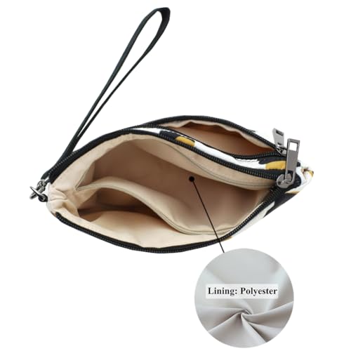 Small Wristlet Wallets for Women, Zip Clutch Bag with Wristlet Pouch, 3-Zipper Original Design3