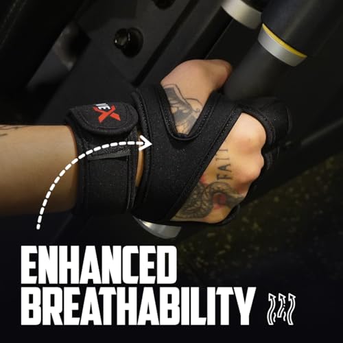 Image of Wrist Support Gloves | Gym & Weightlifting Gloves with Built-in Wrist Wraps for Crossfit, Boxing & Strength Training | (Medium)