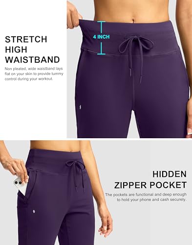 Image of Soothfeel Womens Joggers with Zipper Pockets High Waisted Sweatpants Athletic Leggings Pants for Workout Running Yoga