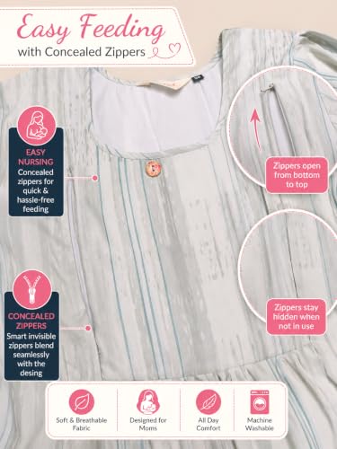 Image of RITIJYA Feeding Kurta for Women with Zip | Maternity Kurti for Nursing Mothers | Concealed Zipper, Extra Pleats Pre to Post Pregnancy | Quick-Dry Comfort Fabric | S-4XL