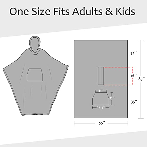 Tirrinia Buffalo Plaid Hooded Poncho Blanket, Fleece Wearable Throw Wrap with Hood and Pocket, Warm Cozy Soft for Adult Women Men Kids, Indoor or Outdoor