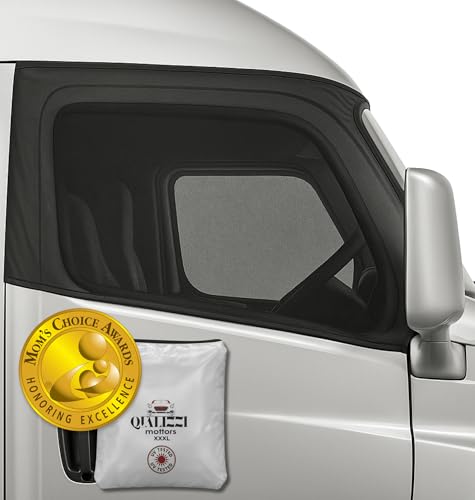 Truck side window sun shades (12 sizes) slip-on screens for heat, bugs & privacy