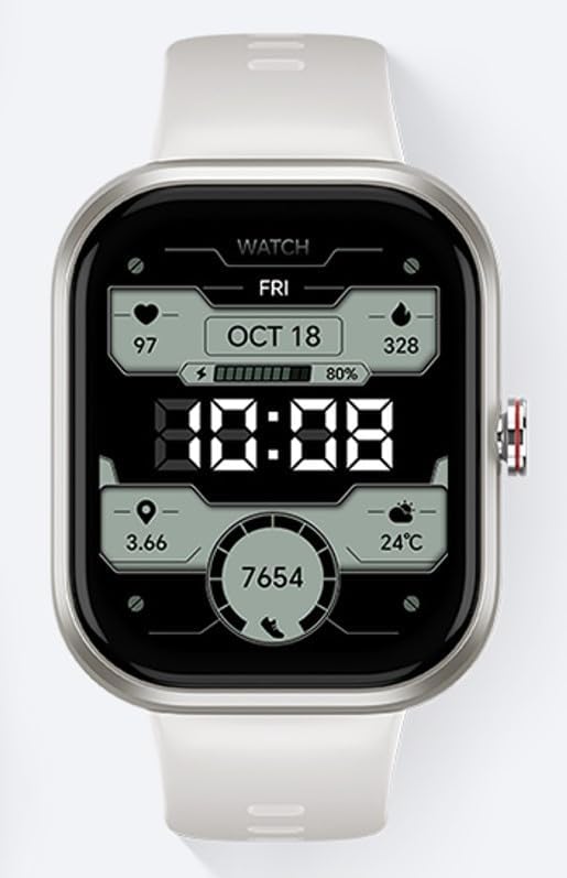 Front view of the HONOR Choice Watch Smartwatch displaying time and various metrics.